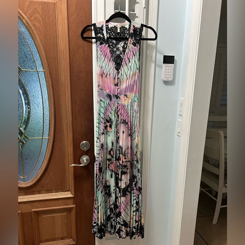 Spell and the gypsy Lucy in the sky tie dye button down lace dress and duster - Picture 4 of 16